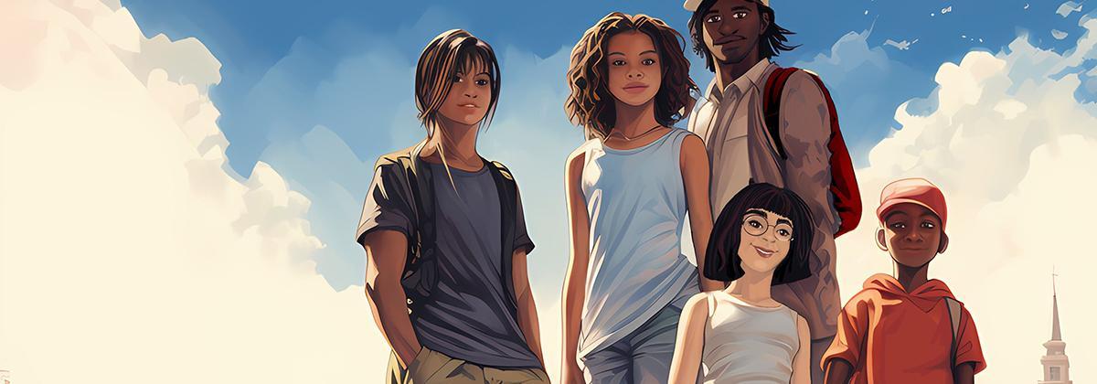 Groupes de jeunes illustrant le conseil des jeunes de la protection de l'enfance